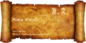 Maka Kató névjegykártya
